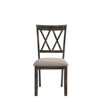 Ensemble de 2 chaises d'appoint en tissu beige et gris vieilli Claudia II