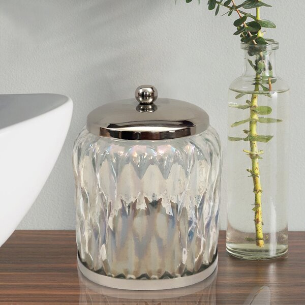 4X QTIP HOLDER Dispenser with Lids Acrylic Bathroom Jars Cotton