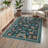 Washable Rug for Living Room, Non-Slip Low Pile Soft Insect Floral Print Accent Rug, Stain-Resistant Foldable Indoor Carpet for Dining Room, Office, Playroom, Nursery-1525008300-1525008308