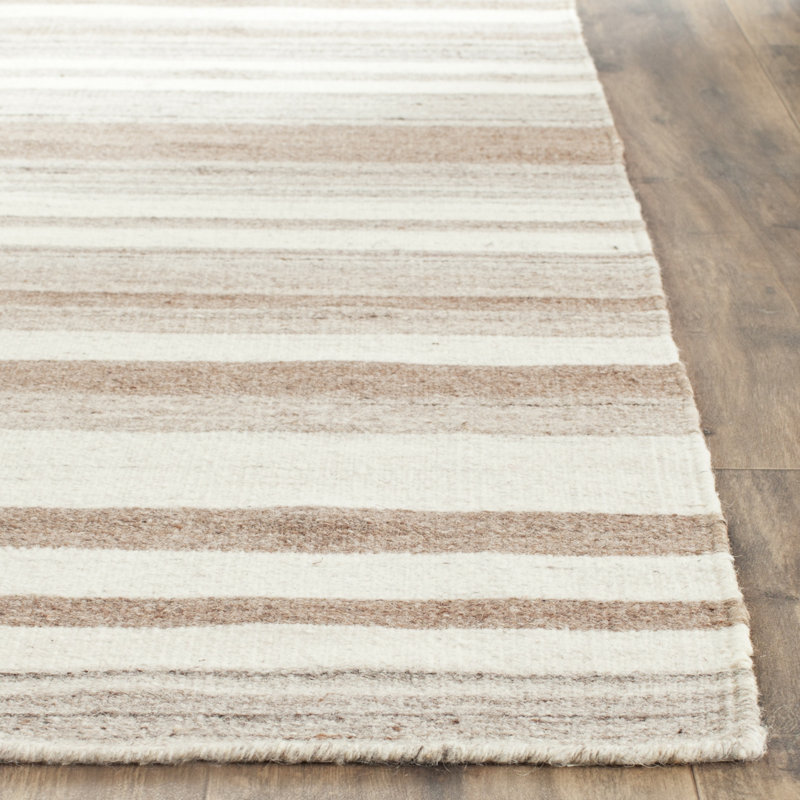 Anley Striped Wool Hand Woven Area Rug, Rectangle 122 x 183 cm