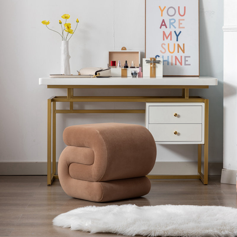 Velvet Ottoman, Coffee Velvet