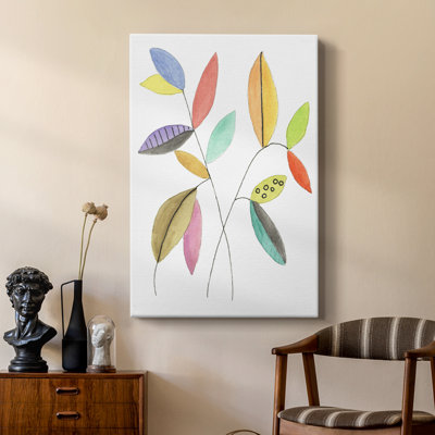 Colour Pop Leaves IV -Custom Wrapped Gallery Cavas