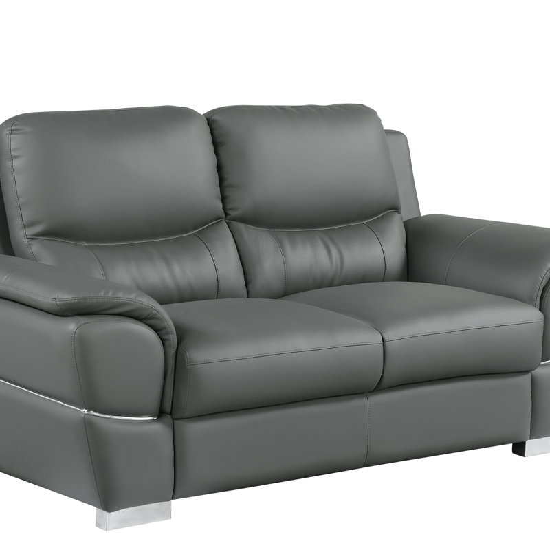 Causeuse en cuir, Gris