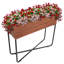 Lit de jardin surélevé rectangulaire en bois d'acacia brun Ondrej avec pieds - 24,25 po x 7 po x 23,5 po