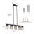 5 - Light Glass Kitchen Island Linear Pendant Dimmable Pendant
