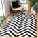 Drage Chevron Handmade Leather Black/White Area Rug