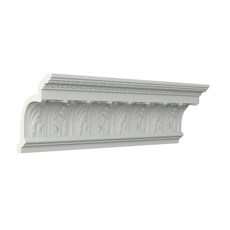 Endurathane Micah Crown Moulding, 7"H x 5 1/8"P x 8 5/8"F x 96"L, Factory Primed