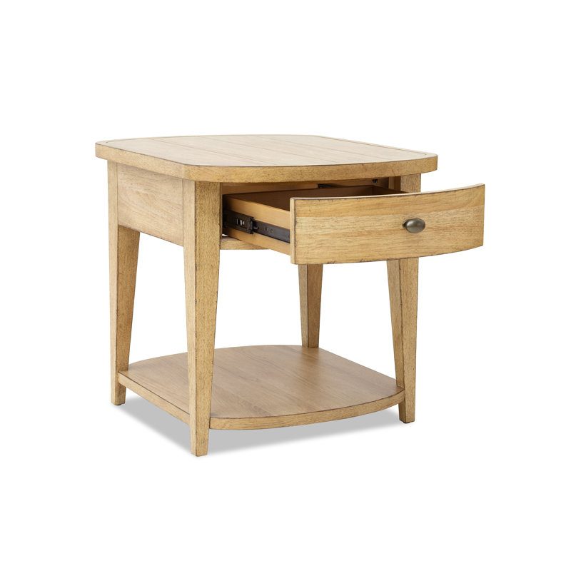 Mya End Table With Storage, Tan