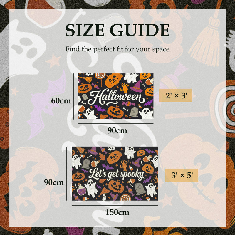 Personalizable Non-Slip Halloween Doormat, Rectangle 3'x 5'