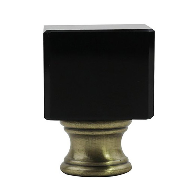 Fleuron en cristal Barryton, Noir / Laiton antique
