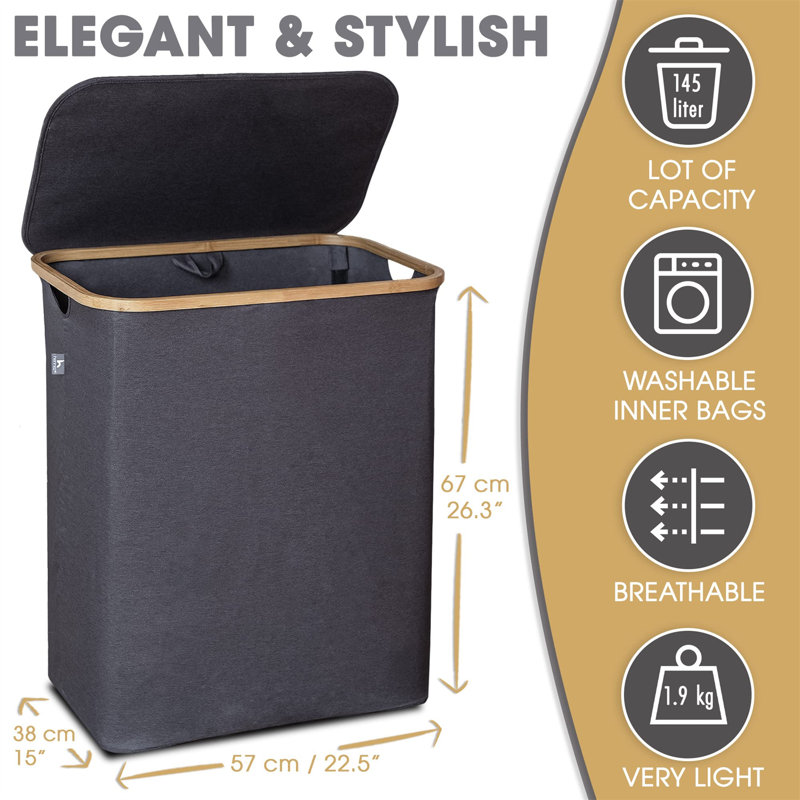 Laundry Sorter with Handles, Grey