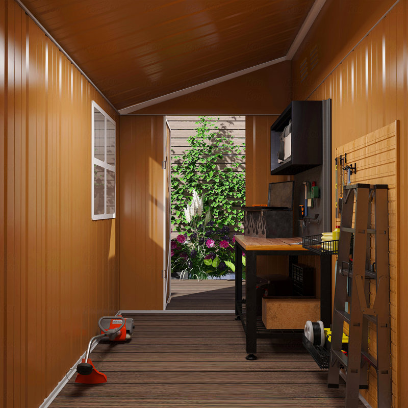 Remise de rangement robuste en métal 8 x 4 pi avec portes doubles, fenêtres et ventilation - Remise de jardin d'extérieur résistante aux intempéries