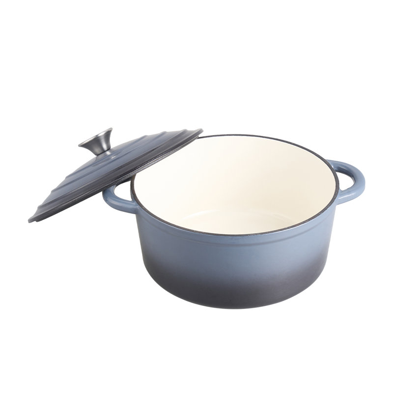 Belfry Kitchen Cast Iron Round Dutch Oven, 20cm, Grey, 2L