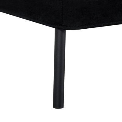 Canapé-lit futon noir à 3 places, canapé-lit simple pliant, structure en métal robuste, revêtement en polyester doux pour la peau, dossier réglable, canapé convertible pour petits espaces, appartement, dortoir, bureau