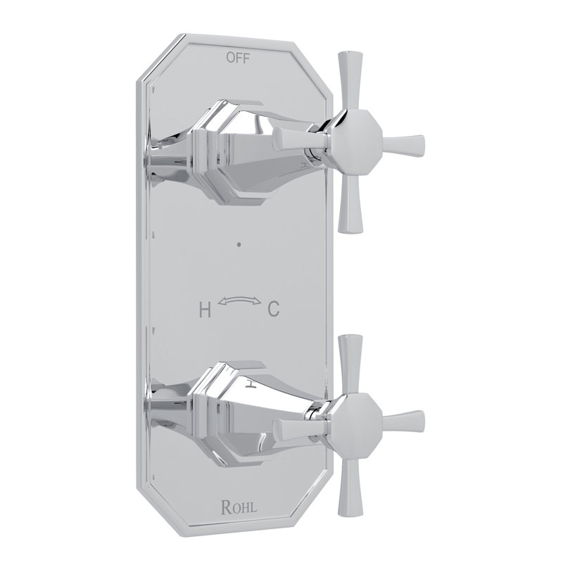 Deco™ 0.5" Thermostatic Trim with Diverter, Polished Chrome