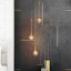 Suspension Vlera Modern Light en verre bullé avec DEL intégrée, finition laiton antique chaud