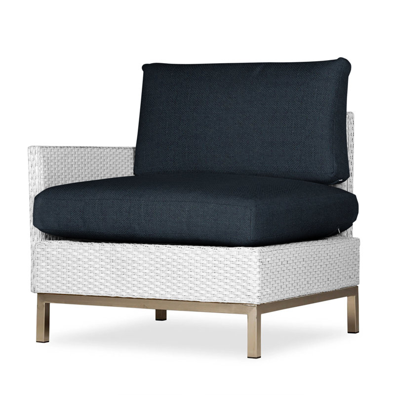 Elements Outdoor One Arm Lounge Chair, Cottage Pepper, White