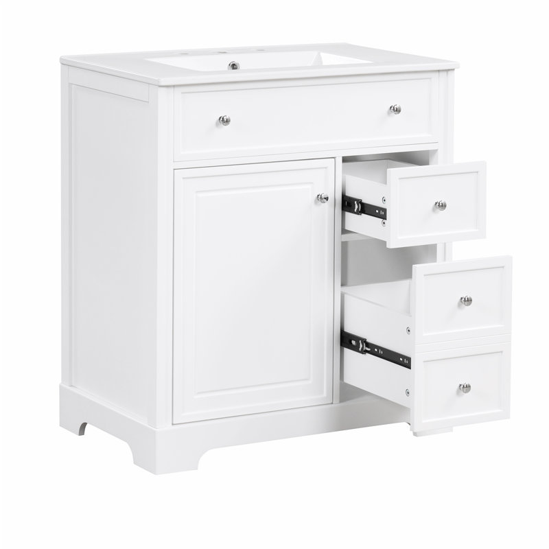 Meuble-lavabo 30 po avec comptoir d'évier, Blanc