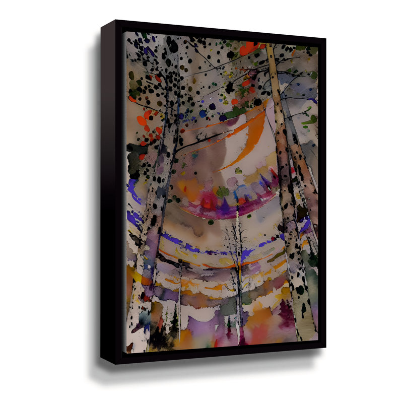 «Look up at the forest» par Elena Ray, reproduction sur toile, Cadre noir, H 12 po x l 8 po x P 2 po