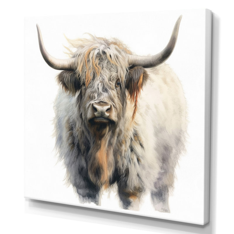 Wild Yak VI - Yaks Framed Wall Art, Wrapped Canvas, 44" H x 44" W