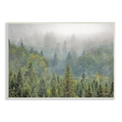 «Foggy Pine Forest Quiet Mountain Woods Atmosp boule», peinture sur toile tendue par Susan Ball