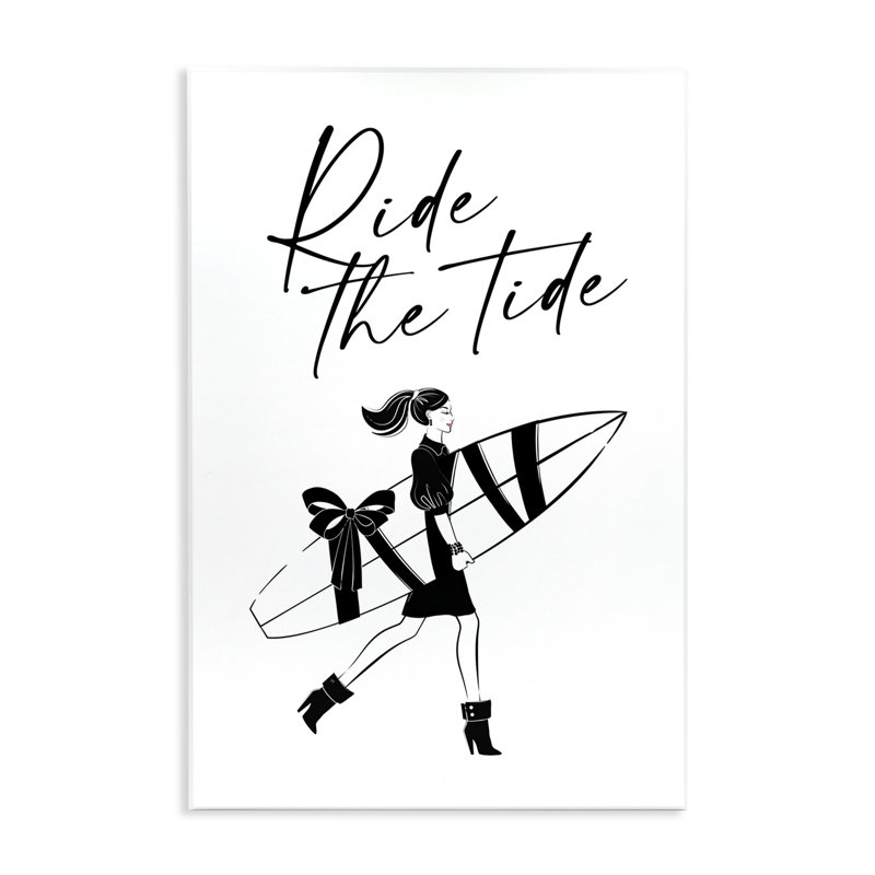 «Ride The Tide Surfer», estampe numérique par Martina Pavlova, H 19 po x l 13 po x P 0,5 po