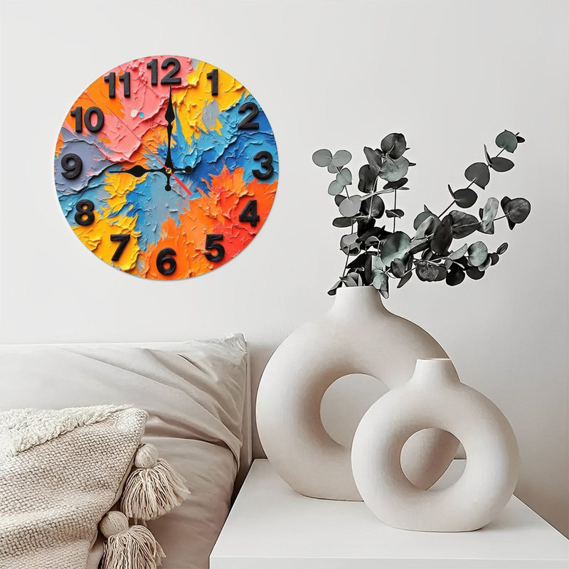 Horloge murale colorée, art moderne