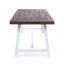 Outdoor Sandblast Finish Acacia Wood Dining Table With White Rustic Metal Finish Frame