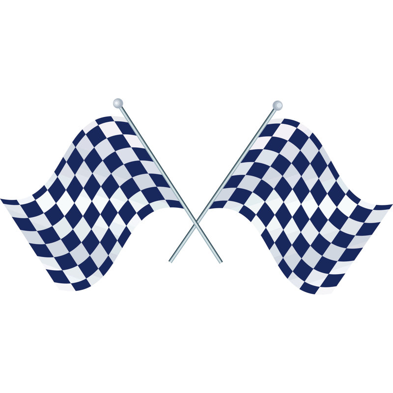 Adhésif décoratif drapeau voiture de course, H 15 po x l 30 po x P 0,5 po