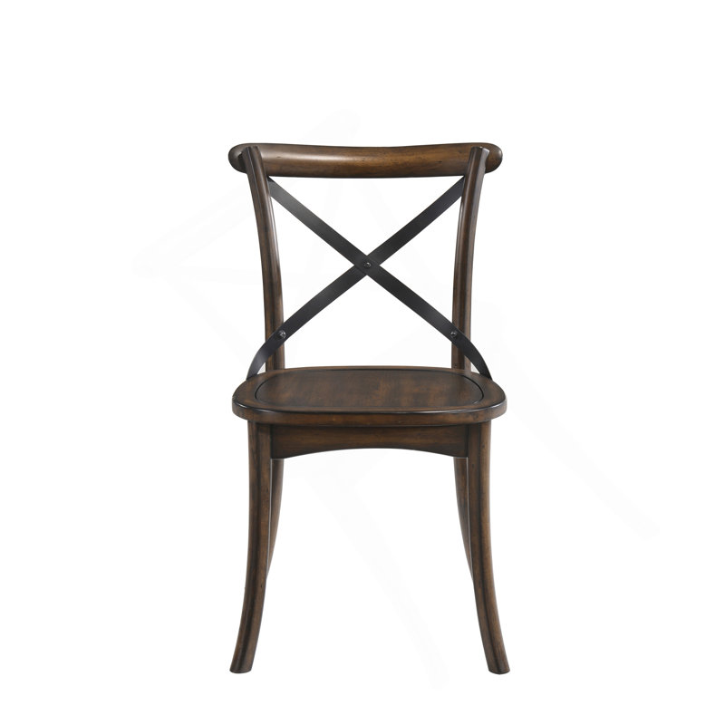 Ensemble de 2 chaises d'appoint Kaelyn en chêne foncé et finition en métal noir