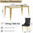 5-Piece Modern Glass Dining Table Set, 52.76" Rectangular Tempered Glass Top, Polished Irregular Round Tube Stainless Steel Legs, 4 Velvet Upholstered Stainless Steel Dining Chairs-1701753211-1701753212