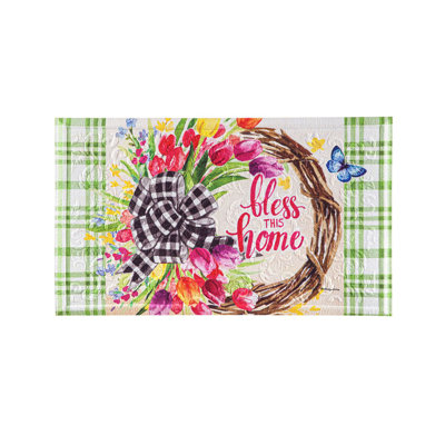 Tapis d'intérieur / extérieur antidérapant 30 po x 18 po Spring Florals