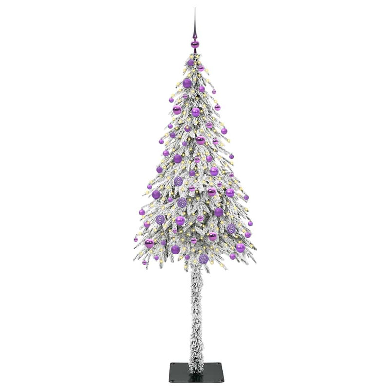 Christmas Tree with 150 LEDs PE and Steel, 5.91' H, Purple