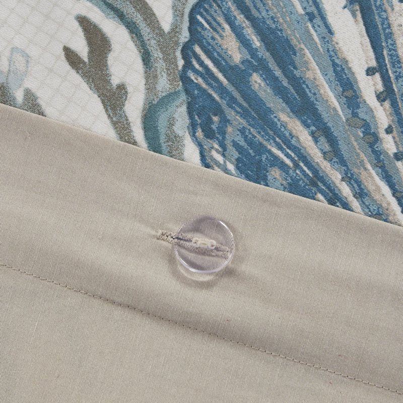 Pebble Beach Aqua 100% Cotton Sateen Coastal 6-Piece King/Cal King Duvet Cover Set, Aqua