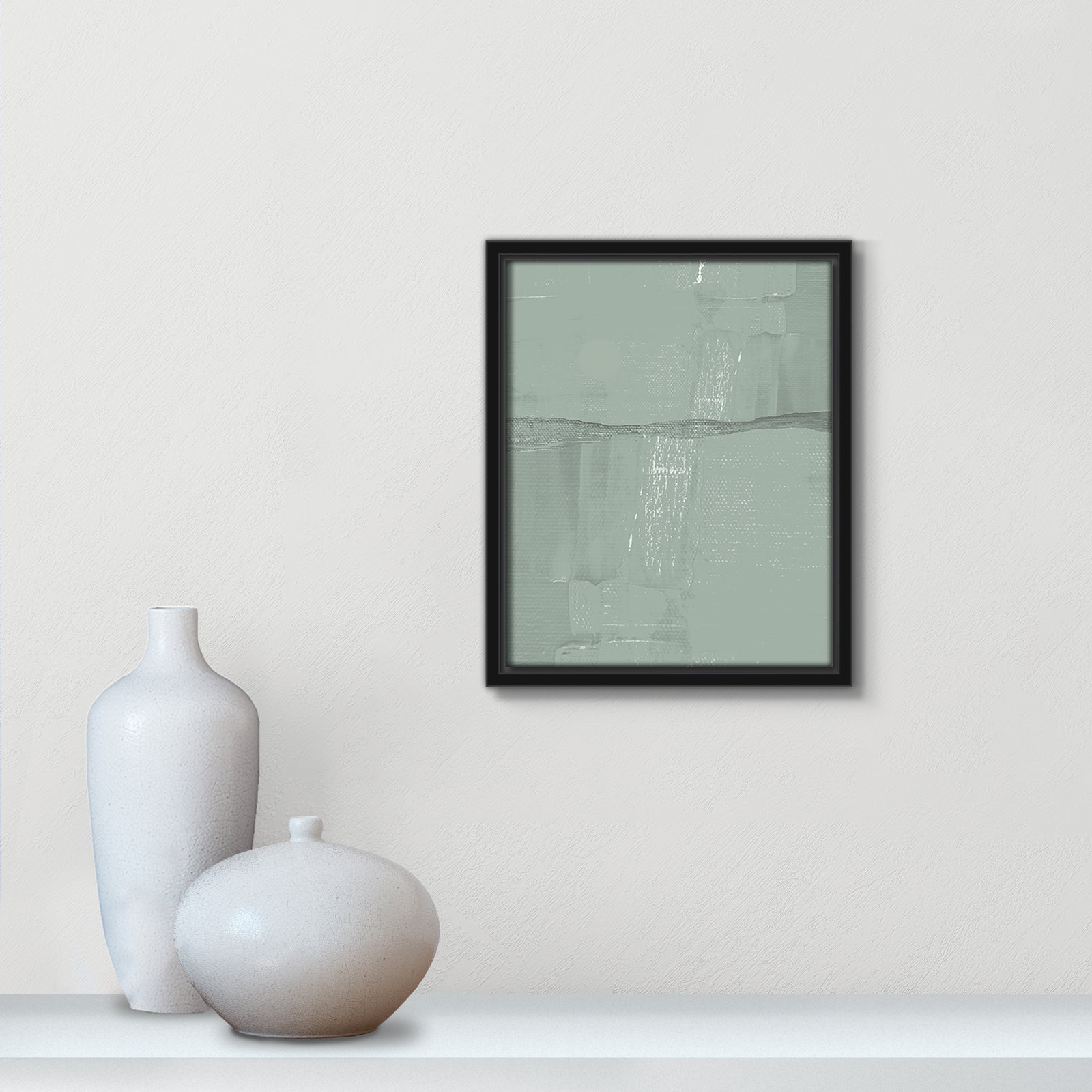 Attica "Sage Abstract" Print, 11.5" H x 9.5" W x 2" D, Black 