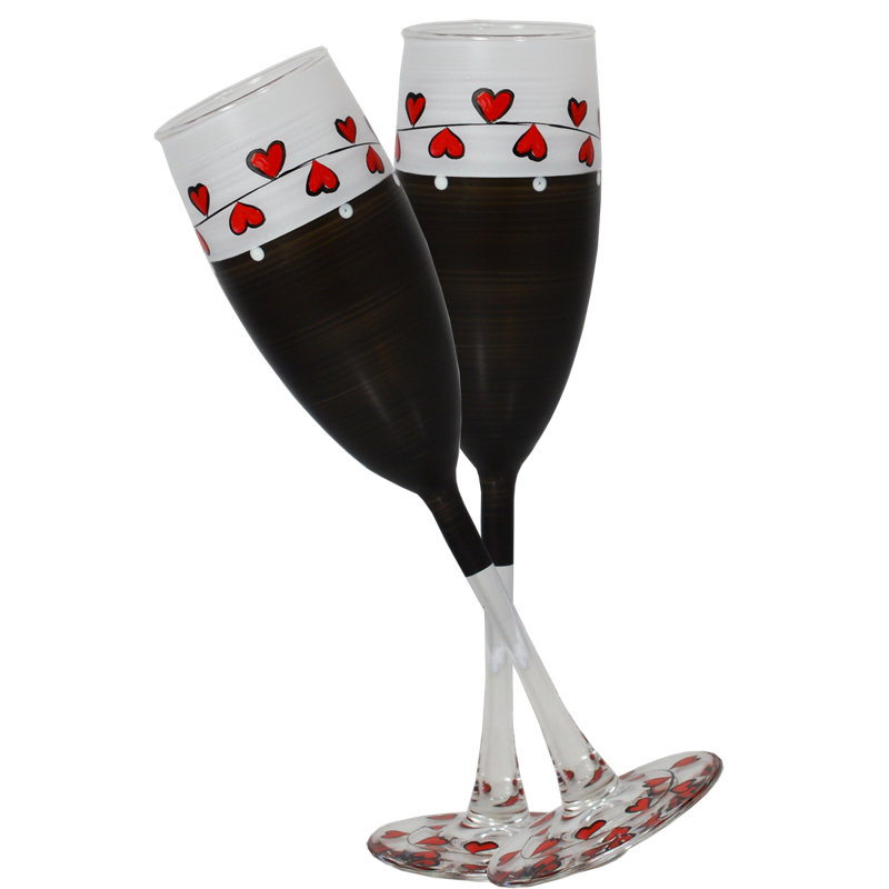 Hearts & Vines 8.5 oz Glass Flute