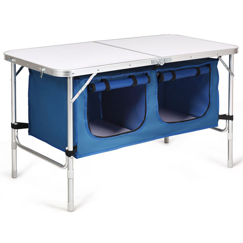Aurika Rectangular Outdoor Camping Table - 120 cm W, Blue
