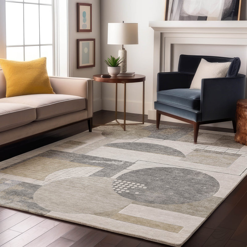 Premium Machine Washable Mehara AMF1695 Geometric Rug, Rectangle 9' x 12'