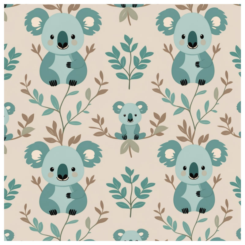Koala Leaf Pattern Bedding Koala Bedspread Animal, Twin