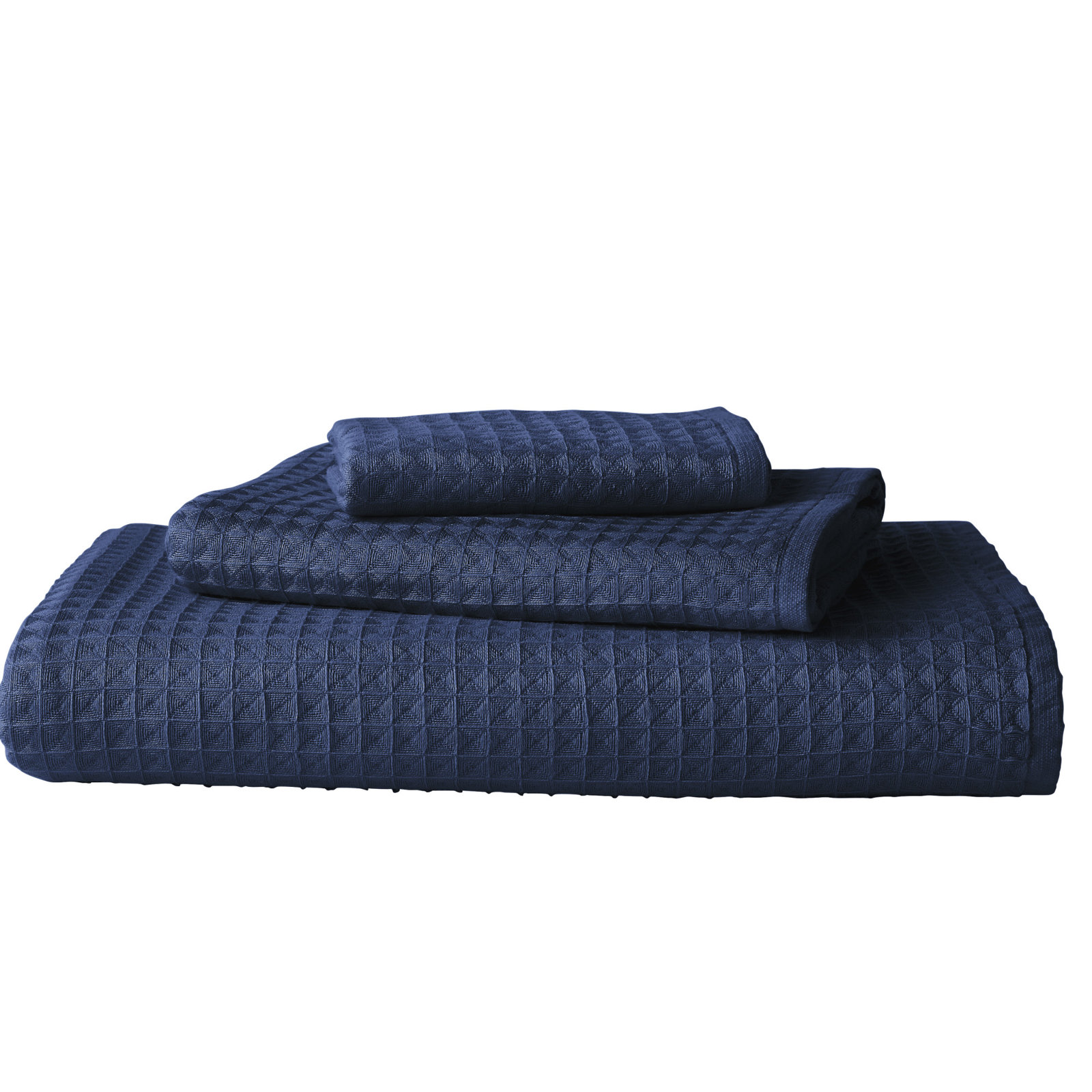 Waffle Twist 100% Cotton Bath Towel, Blue, Bath Towel - 1 Pack