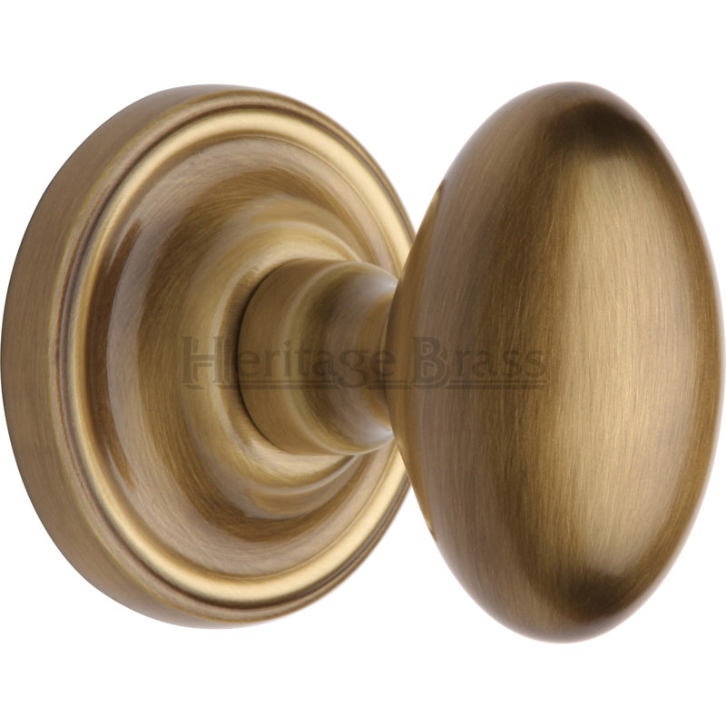 Heritage Brass Heritage Mortice Knob on Rose Chelsea Design, Antique Brass