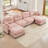 Modular Sectional U Shaped Couch With Ottoman,Soft Chenille Fabric Tufted Cushion Backrest Design,High-Density Foam Ergonomic Design,Elegant Armrests,Easy Install Fits Bedrooms Living Rooms,Pink-472116824