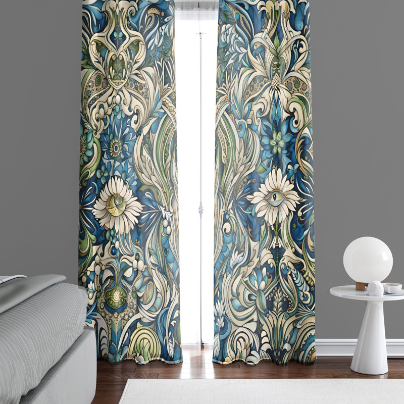 Paire de rideaux semi-transparents en polyester, L 40 po x L 82 po