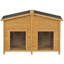 Grande cage pour chien d'extérieur, d'intérieur et d'intérieur en bois 47,2 "GO, de style chalet, avec porche, 2 portes