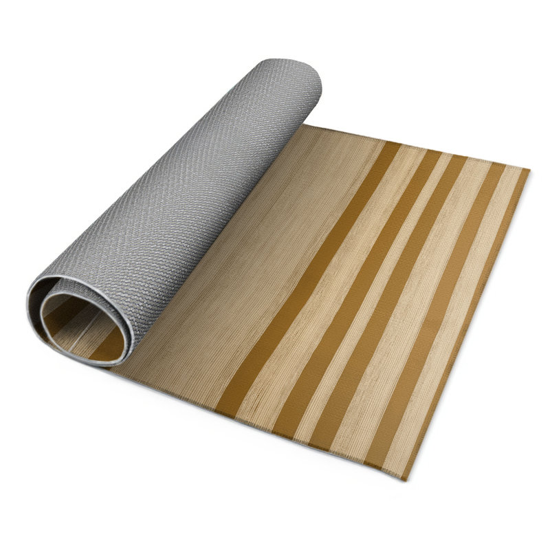 Tapis intérieur / extérieur brun HorizontalStripes, Rectangulaire 2 pi x 3 pi