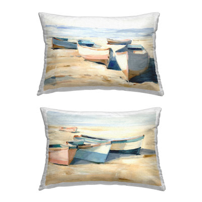 Ensemble de 2 coussins d'extérieur à imprimé maritime par Ethan Harper