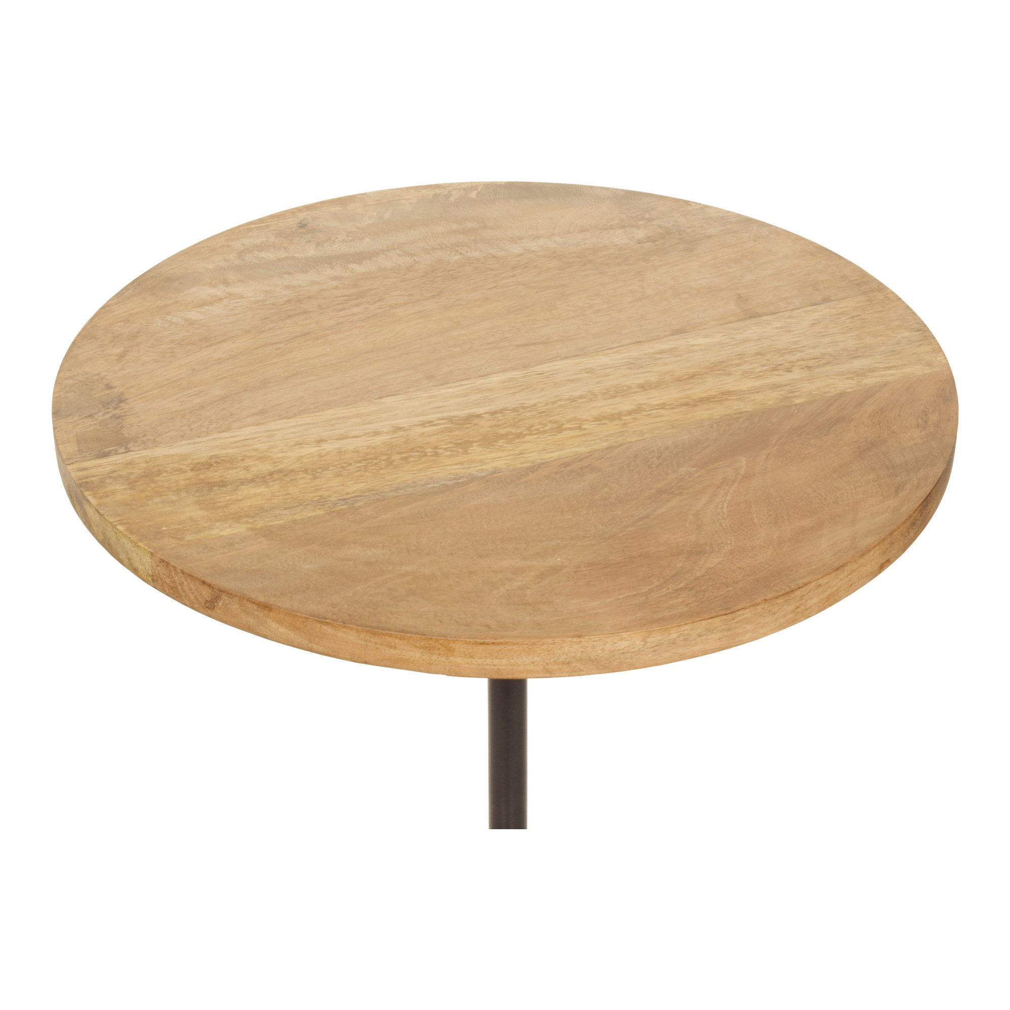 Nicholas Solid Wood End Table, Natural, Black