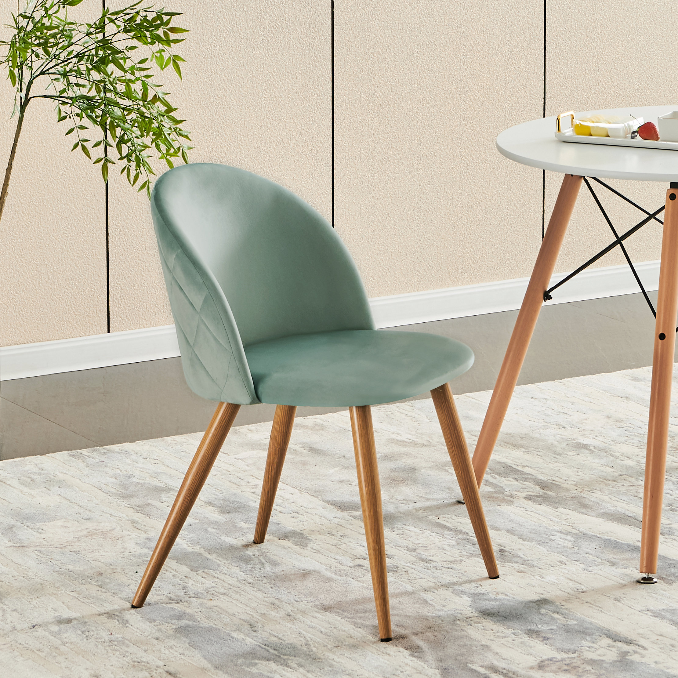 Zomba grey velvet dining chair hot sale