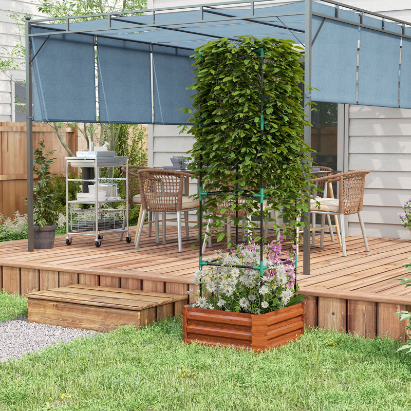 Lit de jardin surélevé galvanisé Outsunny, Brown