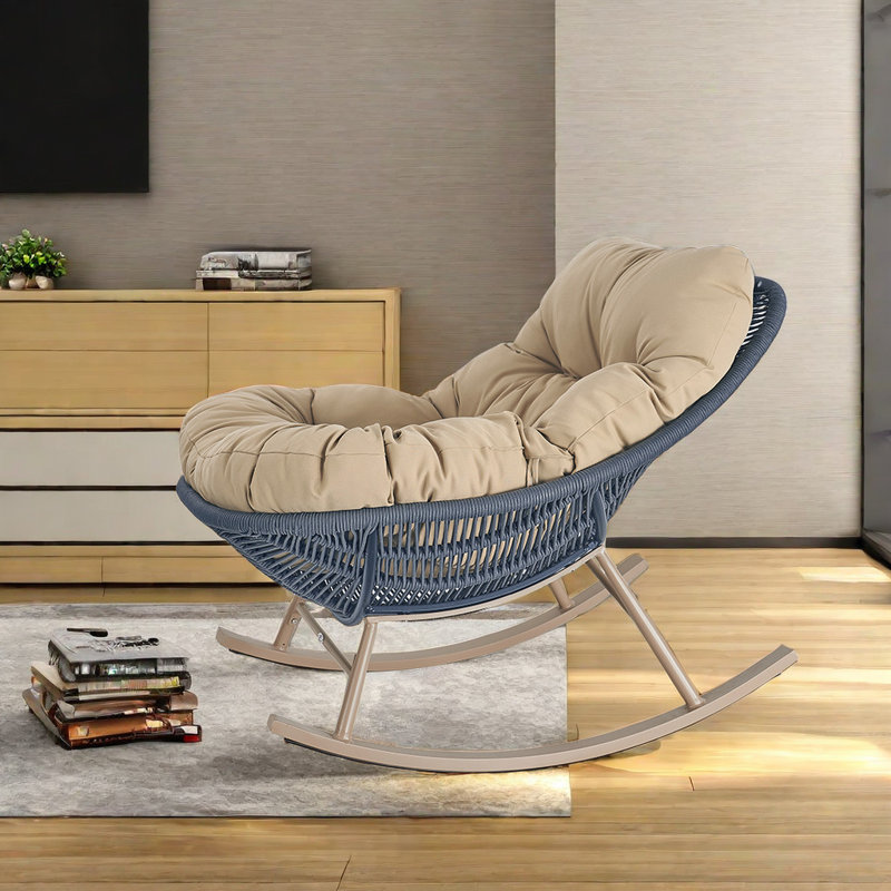 Comfortable and durable modern rocking chair, Off White